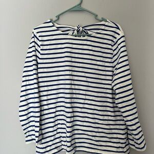 J. Crew Blue and White Striped Top